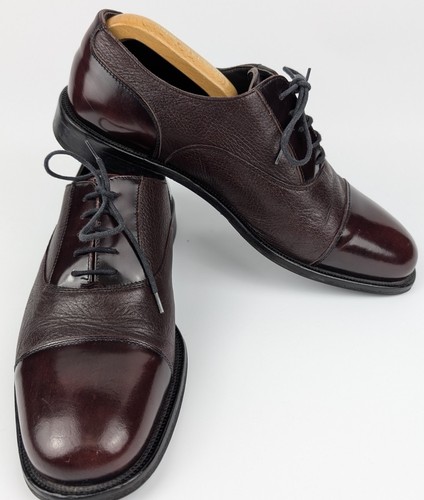 Loake burgundy leather oxford - burgundy,