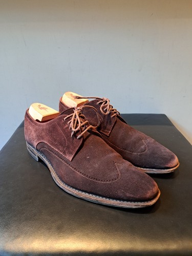 Loake burgundy suede oxford - burgundy,