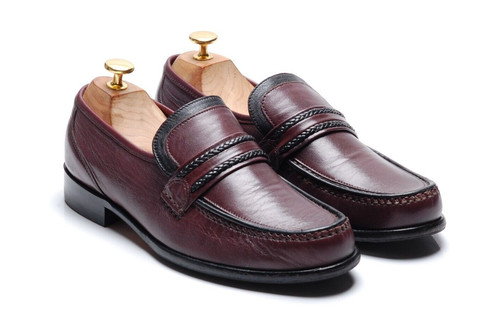Loake burgundy shoes loafers - loake,