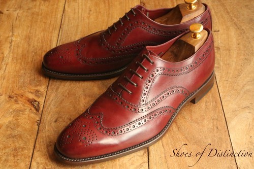 Loake design burgundy leather - burgundy,