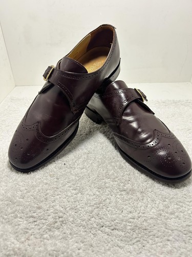Loake burgundy leather monk - burgundy,