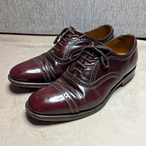 Loake men burgundy leather - burgundy,